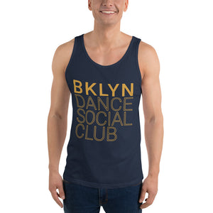 Brooklyn Dance Social Club tank top for dancers men unisex blue yellow