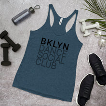 Load image into Gallery viewer, Cool Brooklyn Dance Social Club Racerback tank top for dancers women Blue Black
