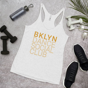 Brooklyn Dance Social Club Racerback tank top for dancers women White Mustard