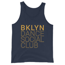 Load image into Gallery viewer, Brooklyn Dance Social Club tank top for dancers men unisex blue yellow

