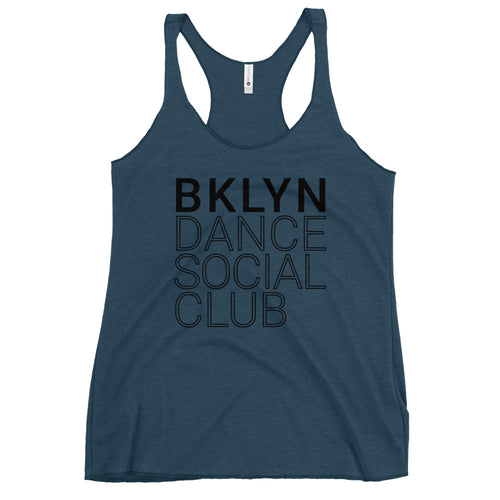 Brooklyn Dance Social Club Racerback tank top for dancers women Blue Black
