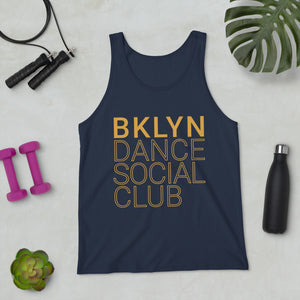 Brooklyn Dance Social Club tank top for dancers men unisex blue yellow