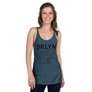 Brooklyn Dance Social Club Racerback tank top for dancers women Blue Black