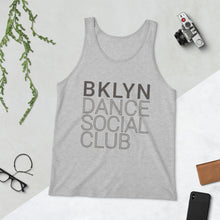 Load image into Gallery viewer, Brooklyn Dance Social Club tank top for dancers men unisex grey
