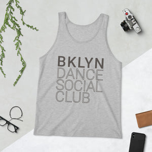 Brooklyn Dance Social Club tank top for dancers men unisex grey