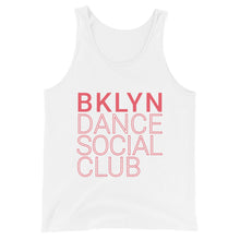 Load image into Gallery viewer, Brooklyn Dance Social Club tank top for dancers men unisex white red
