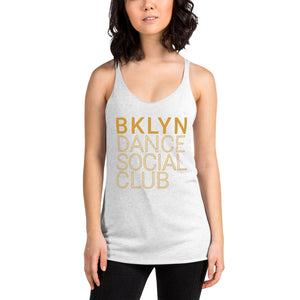 Brooklyn Dance Social Club Racerback tank top for dancers women White Mustard